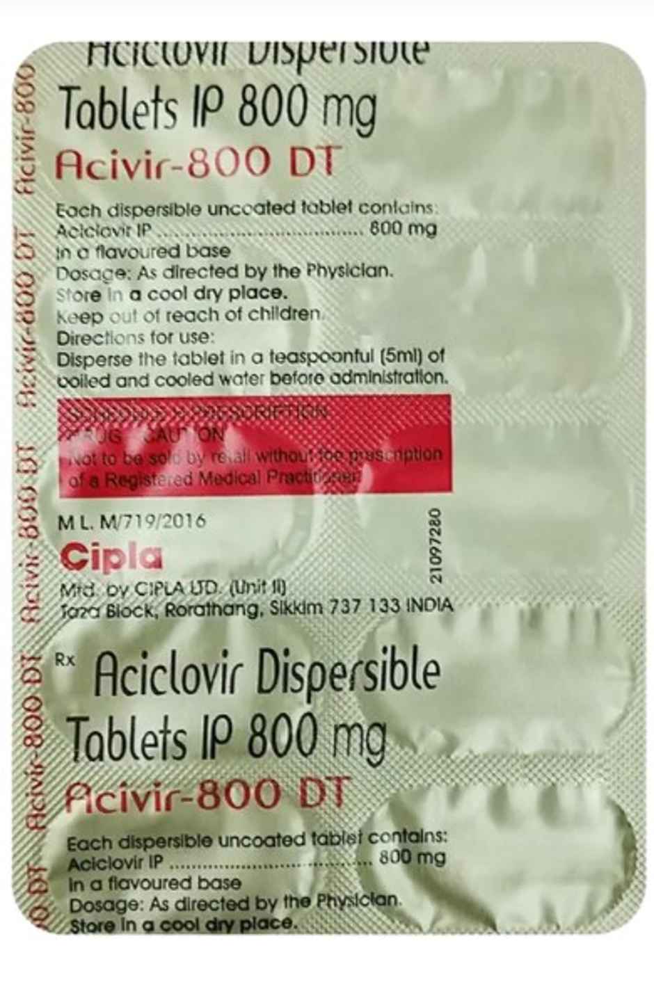 Acivir 800 DT Tablet