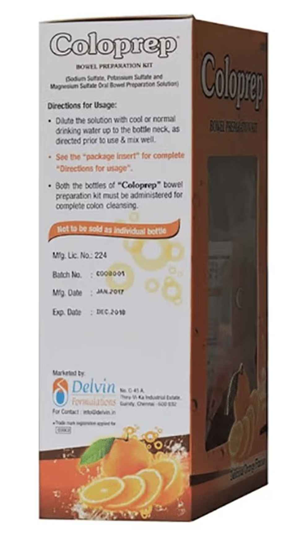 Coloprep Delicious Orange Flavour Bowel Preparation Kit