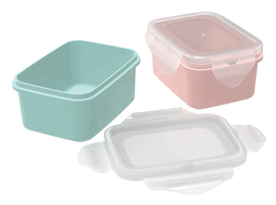 All Time Lock & Safe Storage Container Set Of 2, (500 ml X 2) (Colour May Vary)