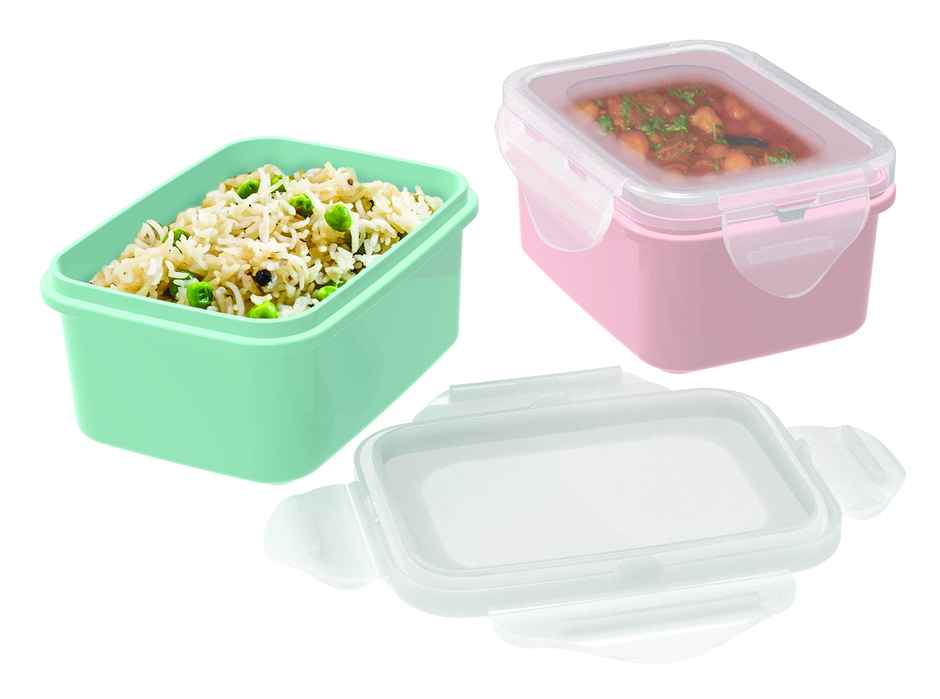 All Time Lock & Safe Storage Container Set Of 2, (500 ml X 2) (Colour May Vary)