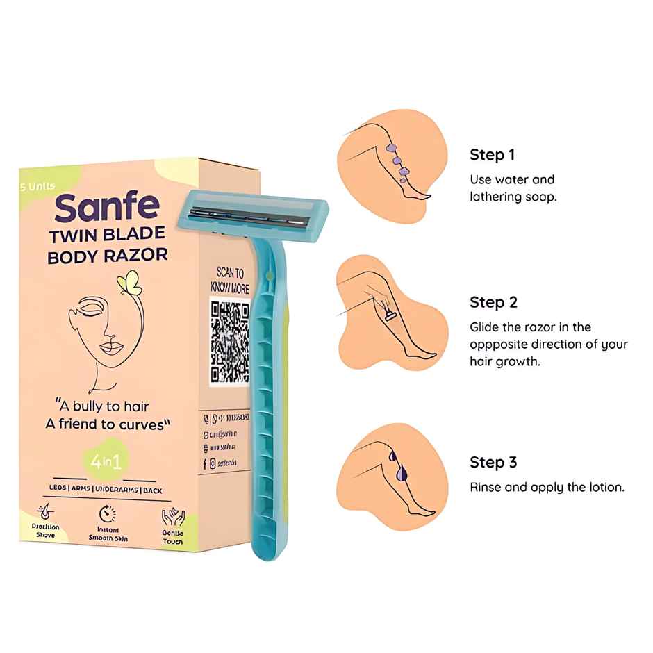 Sanfe Disposable Hair Removal Razor For Women Perfect For Legs Arms & Bikiline2 Blade Shaving Razor