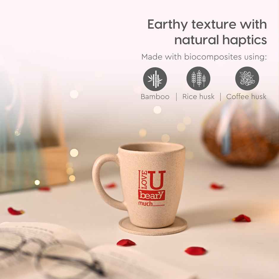 Eha Earth-friendly Valentine Gift | 300 ml Coffee Mug | Rice Husk Biocomposite | Sand Castle