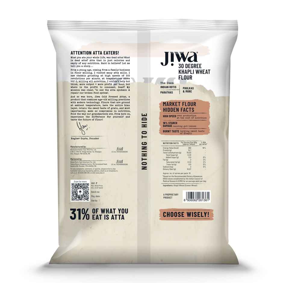 Jiwa 30 Degree Khapli Wheat Flour