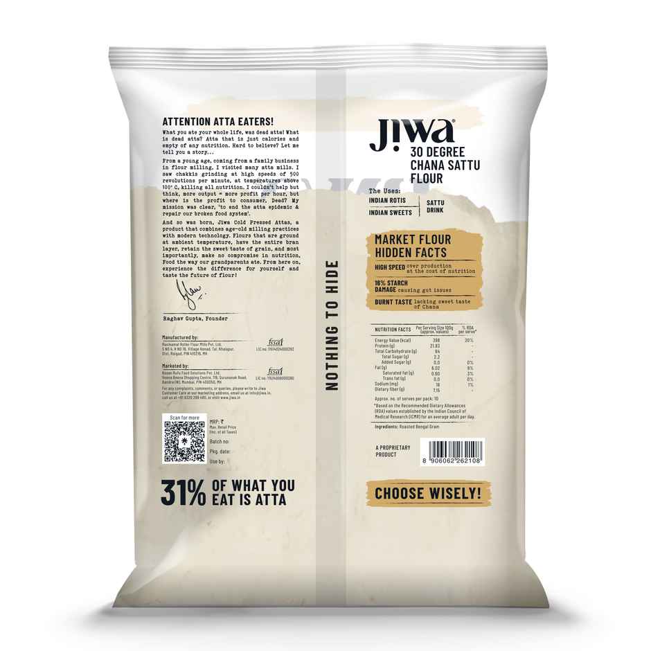 Jiwa 30 Degree Chana Sattu Flour