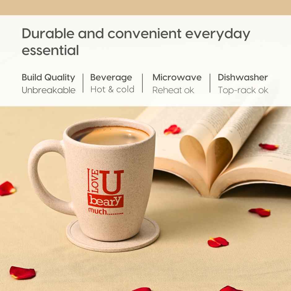 Eha Earth-friendly Valentine Gift | 300 ml Coffee Mug | Rice Husk Biocomposite | Sand Castle