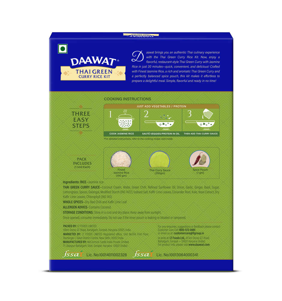 Daawat Thai Green Curry Meal Kit | Ready-to-Cook Meal