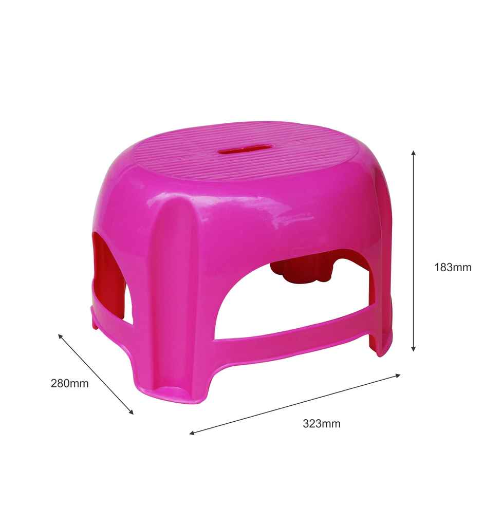 Princeware Bathroom/ Kitchen Stool Small Size | 323 x 280 x 183 Mm- Pink