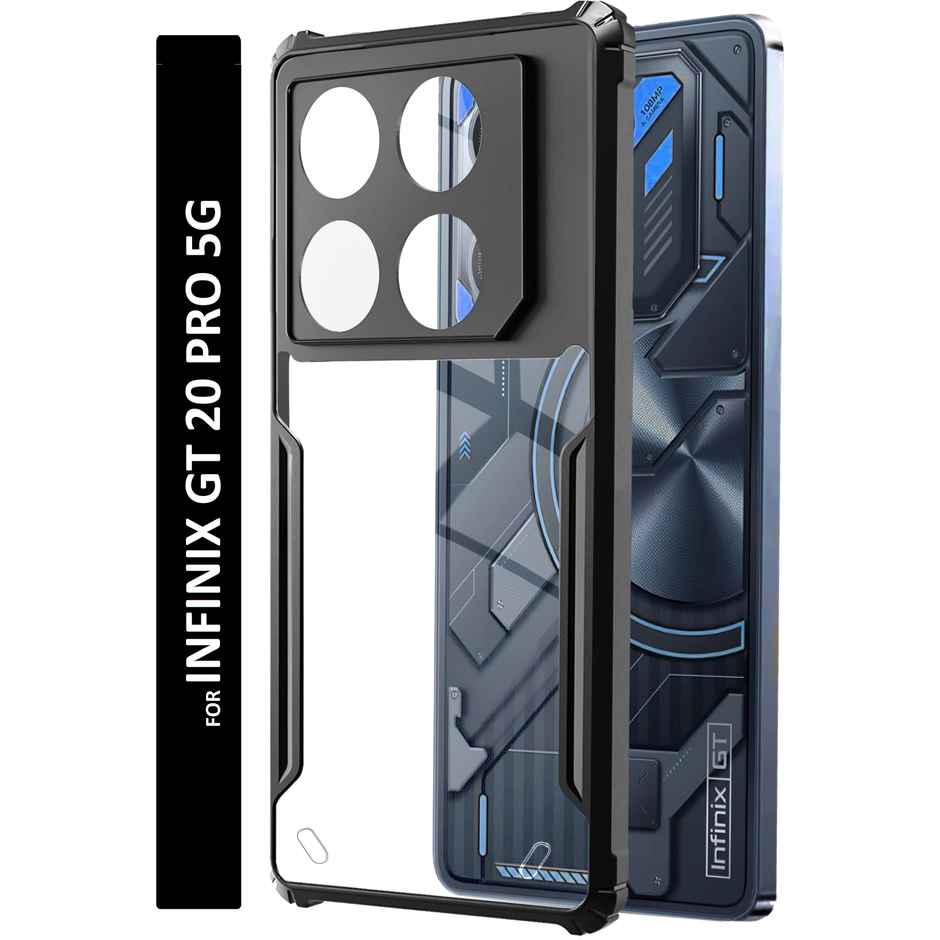 Kwine Case Infinix Gt 20 Pro Back Cover - Black Bordered Transparent Case