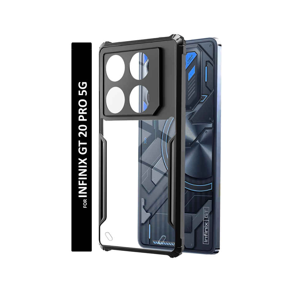 Kwine Case Infinix Gt 20 Pro Back Cover - Black Bordered Transparent Case