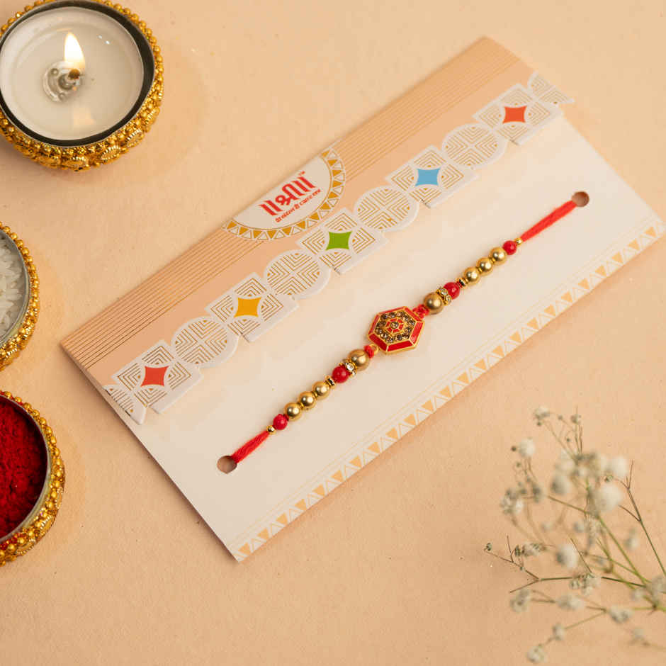 Rakhi for Brother | Studded | Stone | Pack of 1 | Shree Rakhi