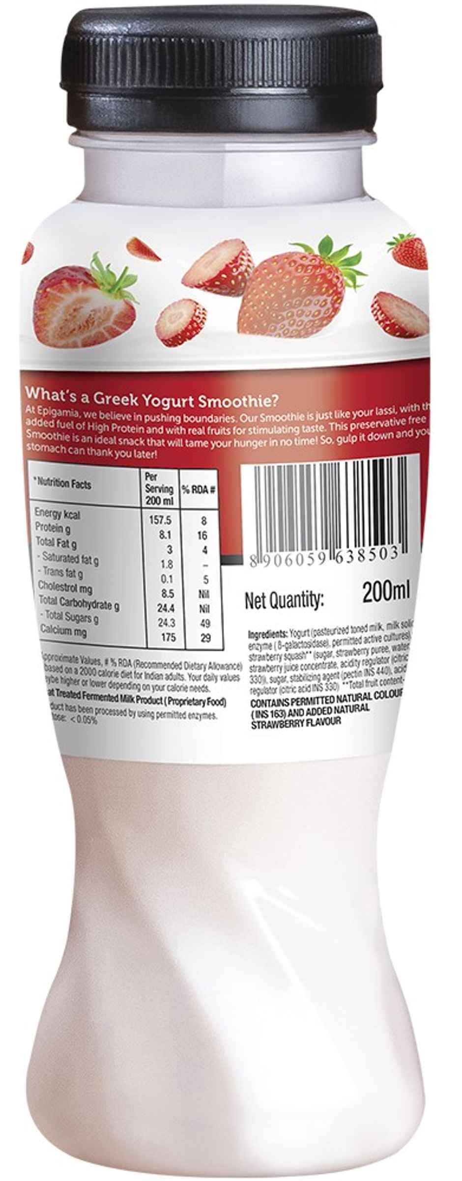Epigamia Greek Yogurt Strawberry Smoothie Combo