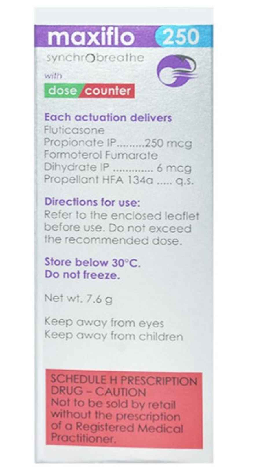 Maxiflo Synchrobreathe 6mcg/250mcg Inhaler