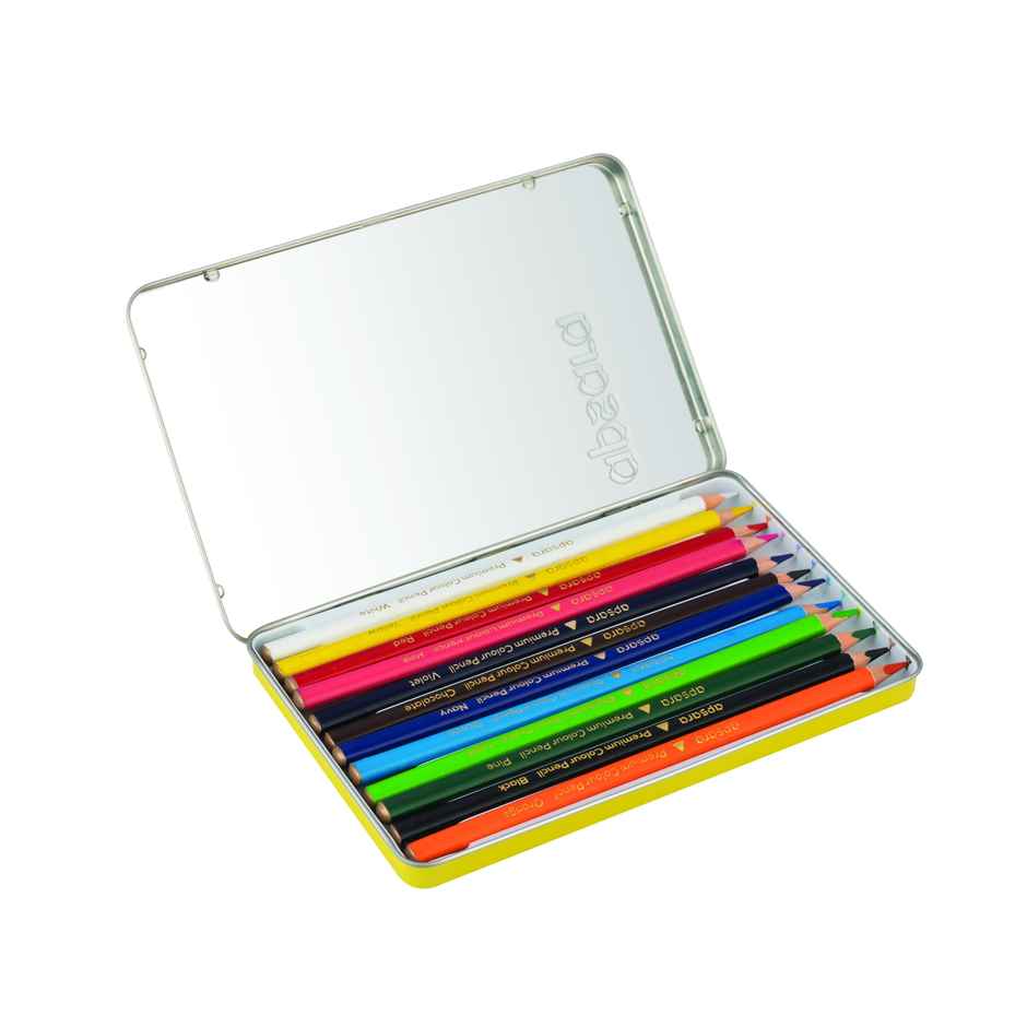 Apsara 12 Full Size Premium Triangular Colour Pencil | Brilliant colours | Hex Shape | Easy Grip