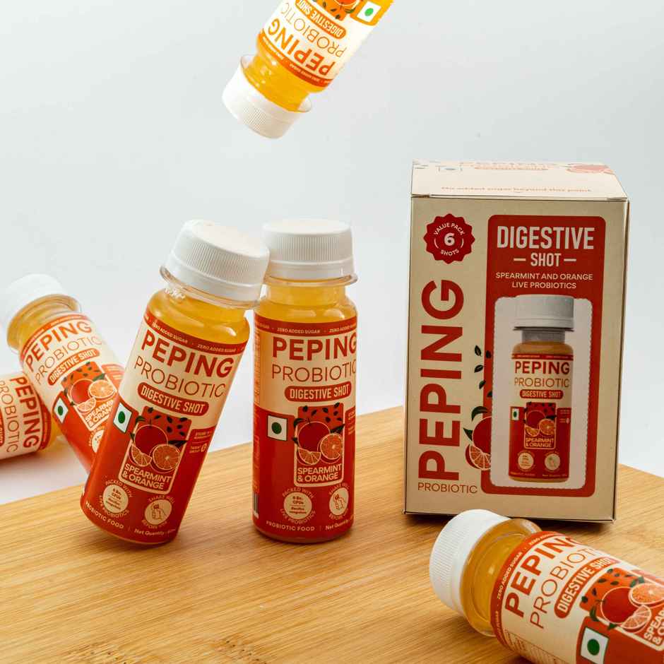 Peping Probiotic Digestive Shot - Spearmint And Orange
