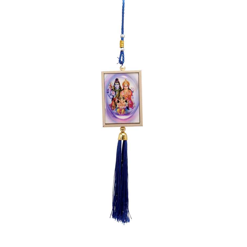 Divine Vibes Shiv Pariwar Box Shape Car Dashboard Hanging