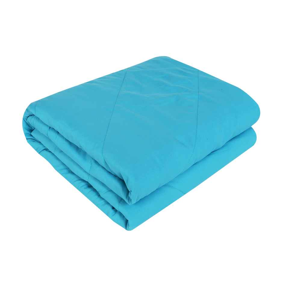 Dream Living Uphar Comforter Solid Reversible Double Bed Cotton Rich Super Soft 220 x 240 cm | Blue & Green