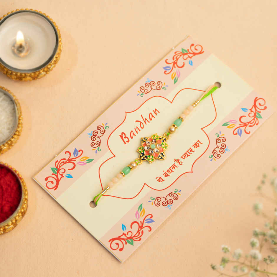 Meenakari Floral Delight Rakhi for Brother | Pack of 1 | Tomuncle