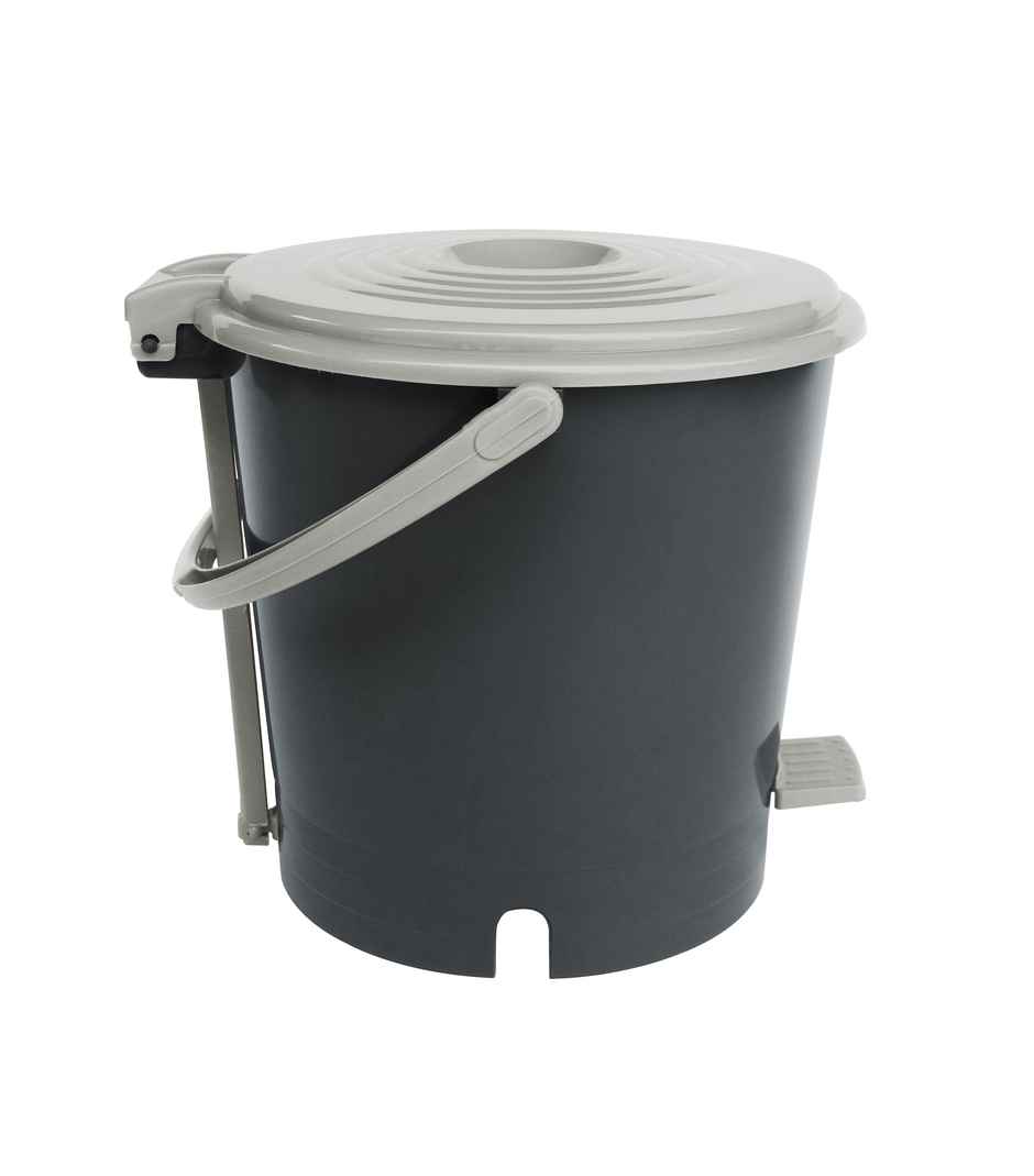 Princeware Garbage Bucket Round Mini Pedal Dustbin Assembled 7 Literr- Grey