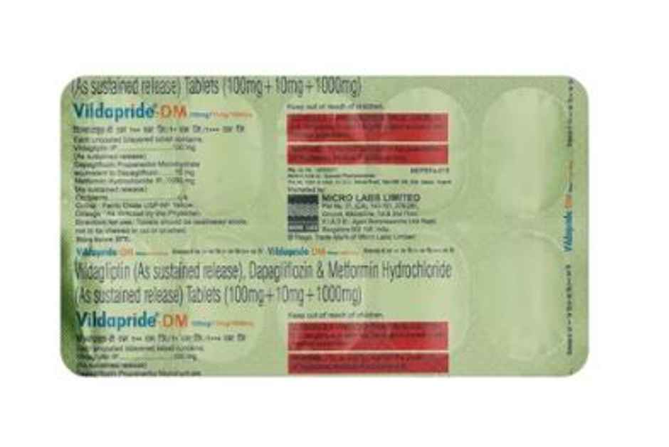 Vildapride-DM 100mg/10mg/1000mg Tablet SR