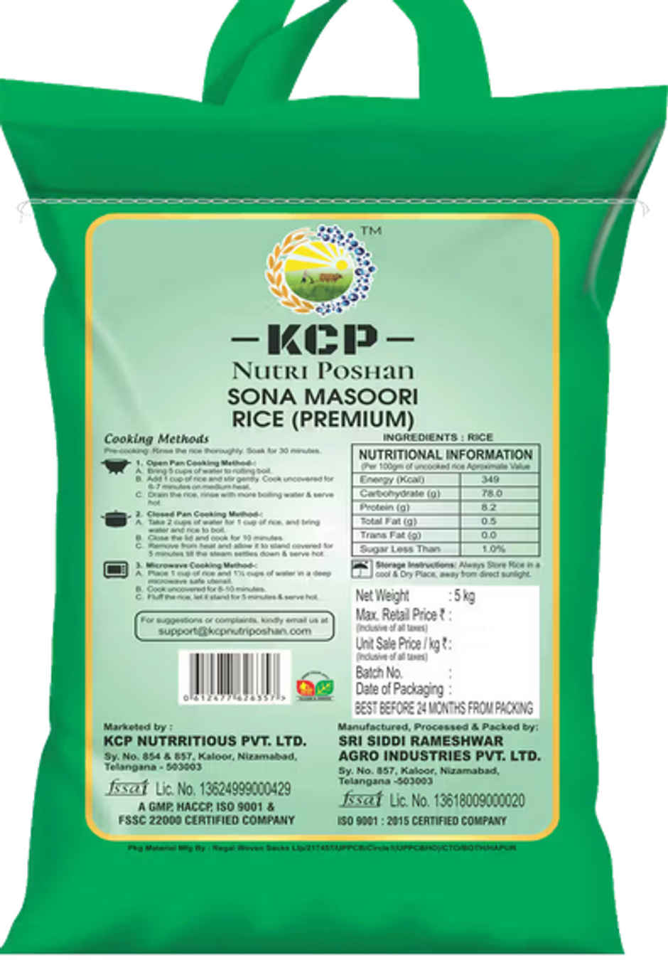 KCP Nutri Poshan Sona Masoori | Bpt Premium Rice