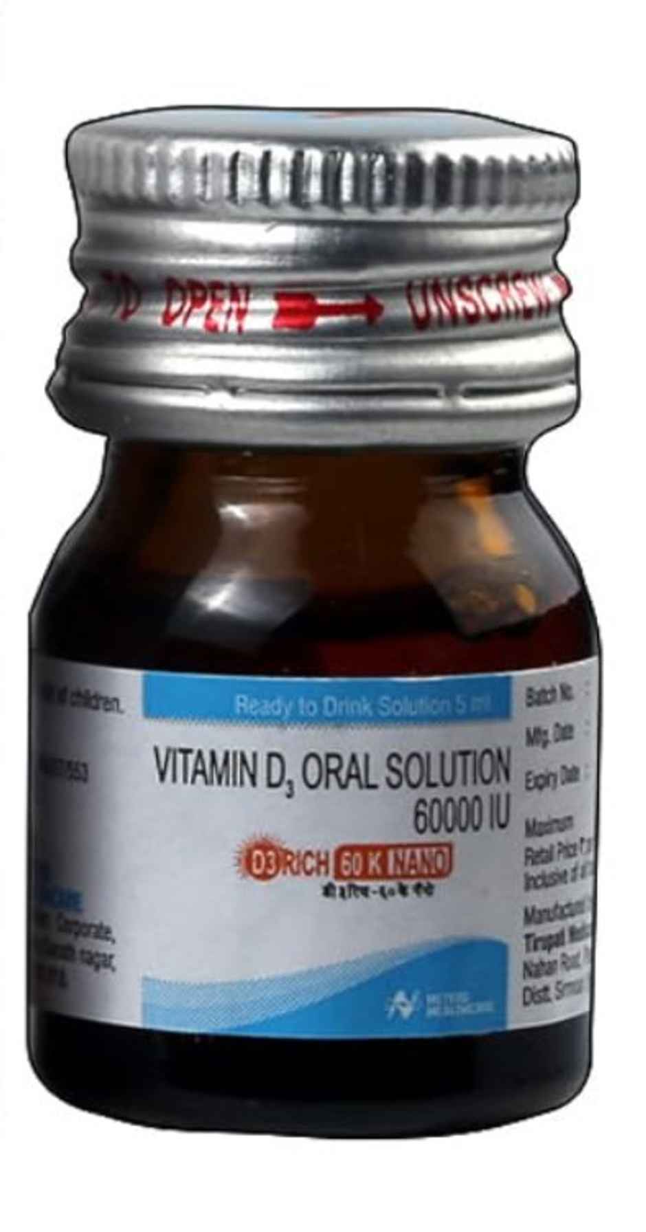 D3 Rich 60K Nano Vitamin D3 Oral Solution
