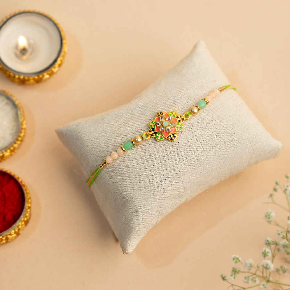 Meenakari Floral Delight Rakhi for Brother | Pack of 1 | Tomuncle