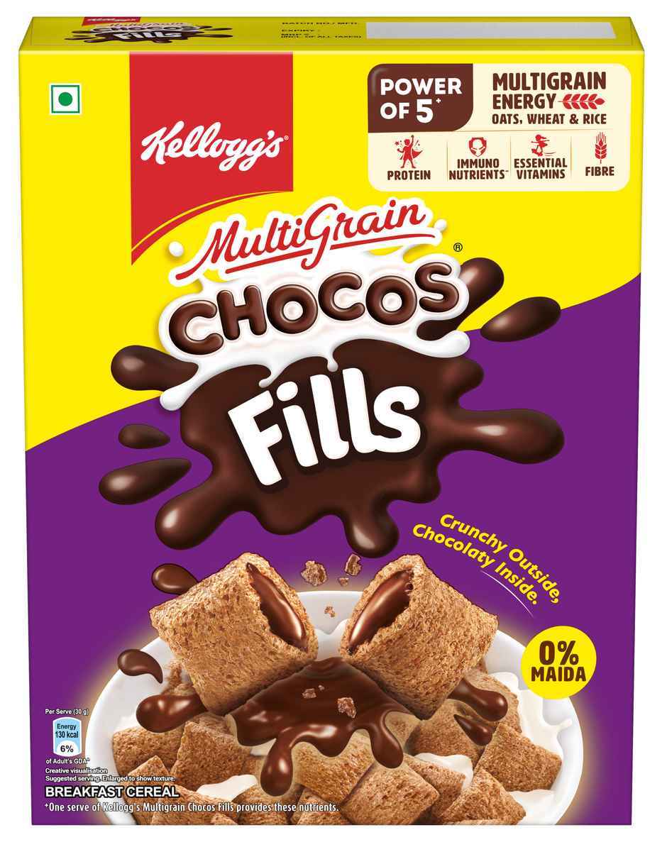 Kellogg's Choco Fills Double Chocolaty(250 gms) & Pringles Chips - Desi Masala Tadka(107 gms) Combo