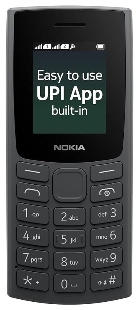 Nokia 105 2023 Dual Sim Keypad Mobile | 1.7" Display | 800 mAh Battery | Built in UPI | Black