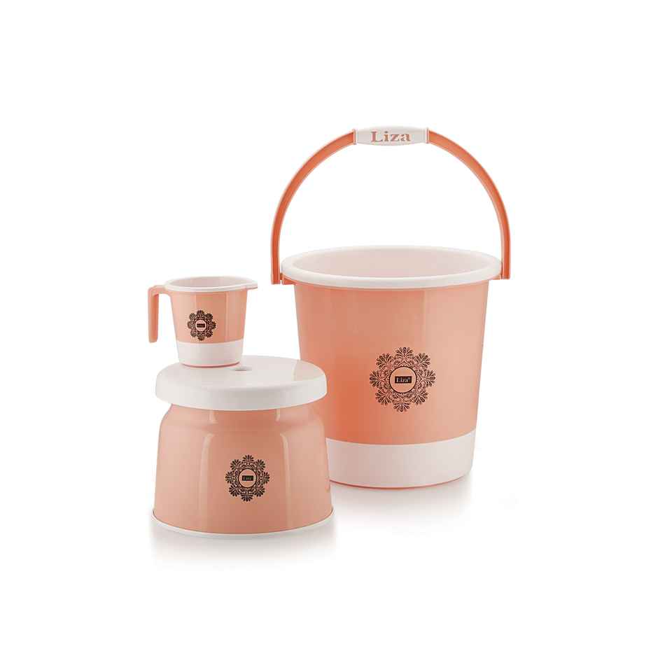 Liza Industries Falcon Bathroom 3 Pcs - 20L Bkt, Sml Patla, 1 L Mug (Colour May Vary)
