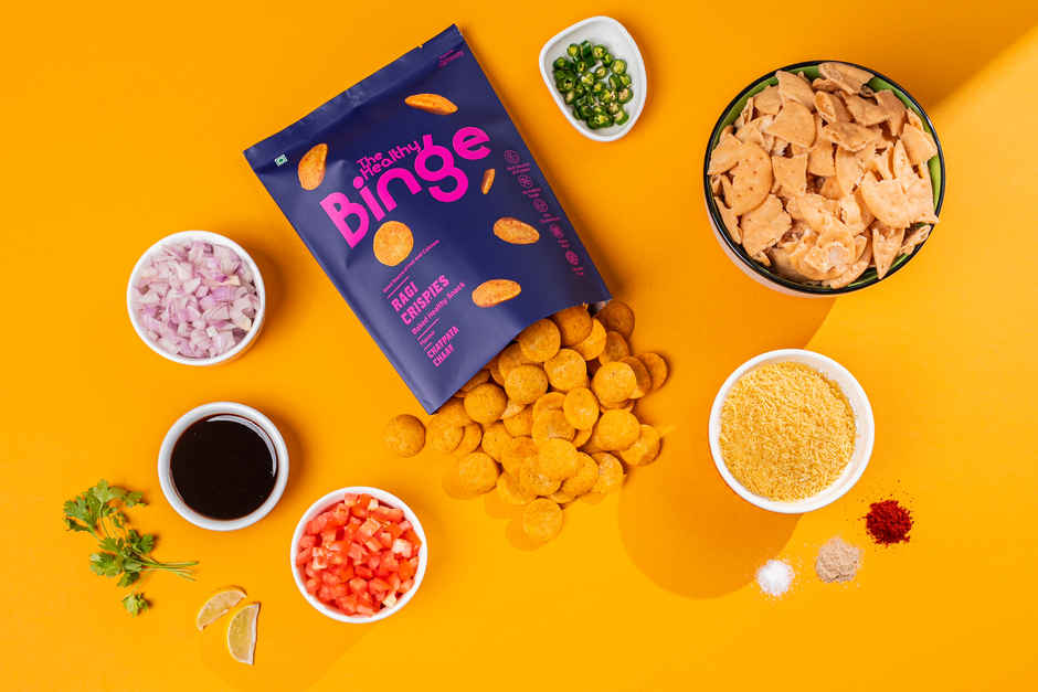 The Healthy Binge Ragi Baked Chips Chatpata Chaat- High Protein & Fibre