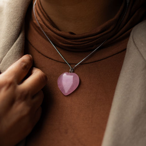 Astrotalk Rose Quartz Heart Pendant