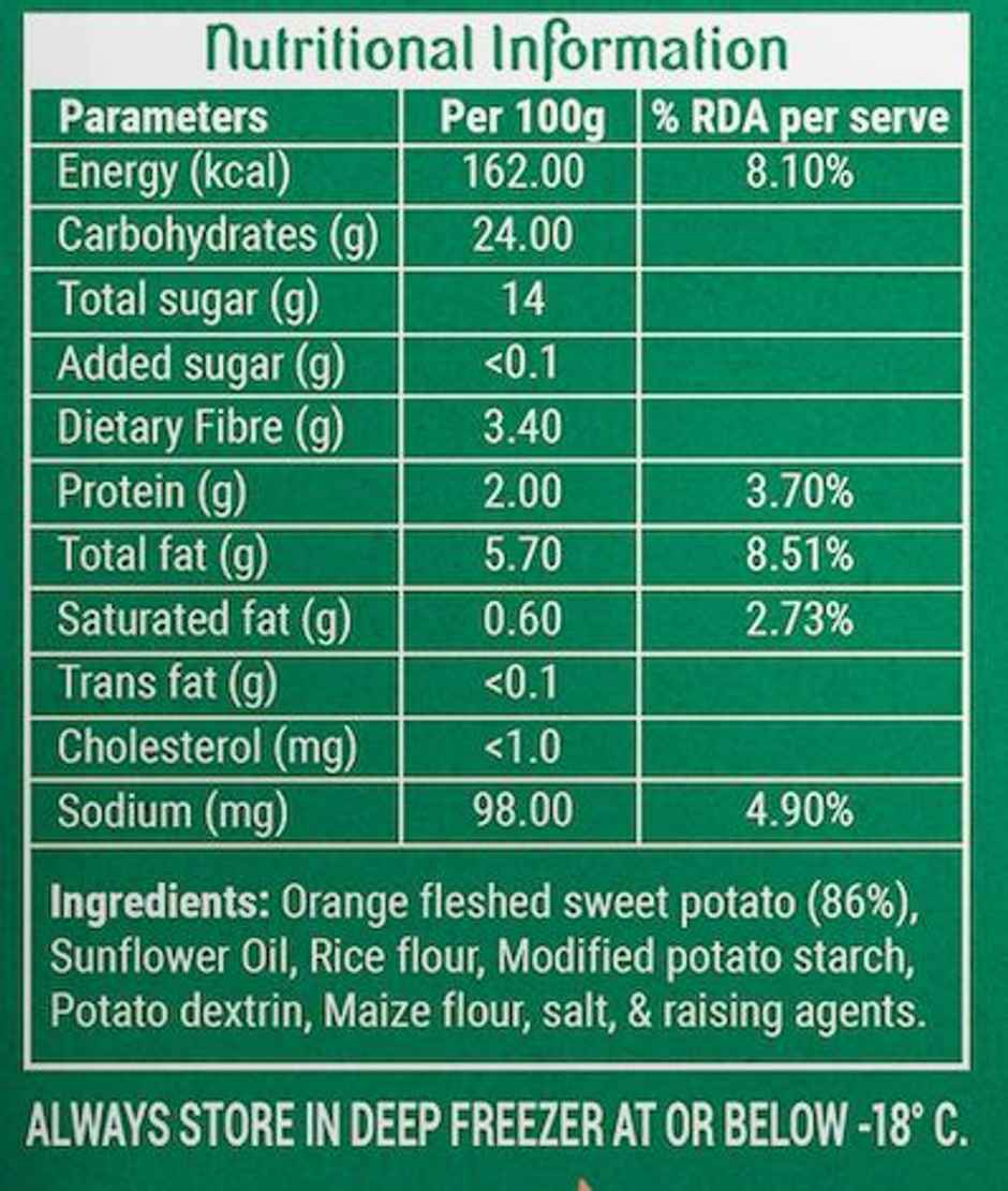 Blue Tribe Foods No Palm Oil Sweet Potato Fries