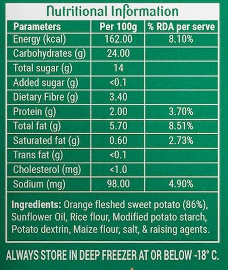 Blue Tribe Foods No Palm Oil Sweet Potato Fries