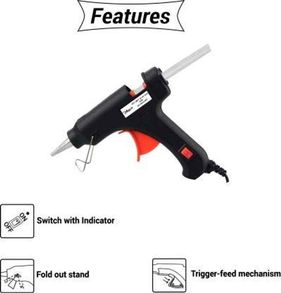 Hillgrove Hzp50M1 20W Mini Hot Glue Gun With 5 pcs Hot Melt Glue Sticks For Craft, Art Work