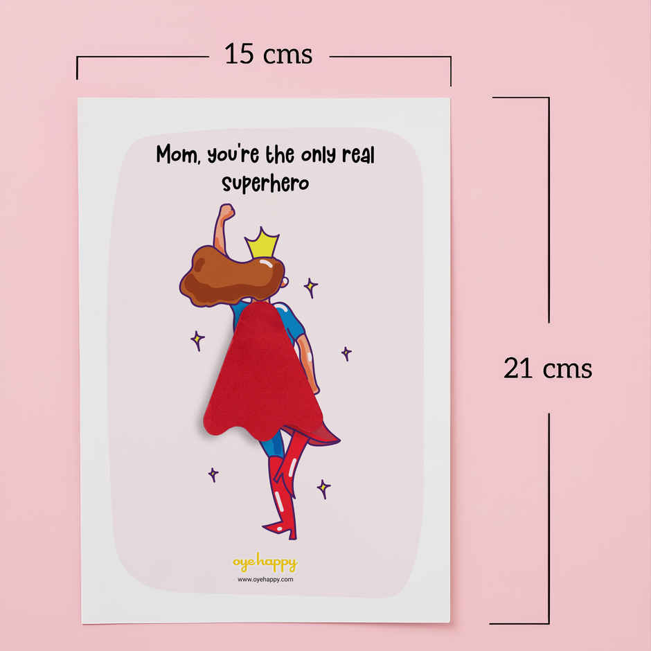 Supermom Cape Greeting Card | Oye Happy
