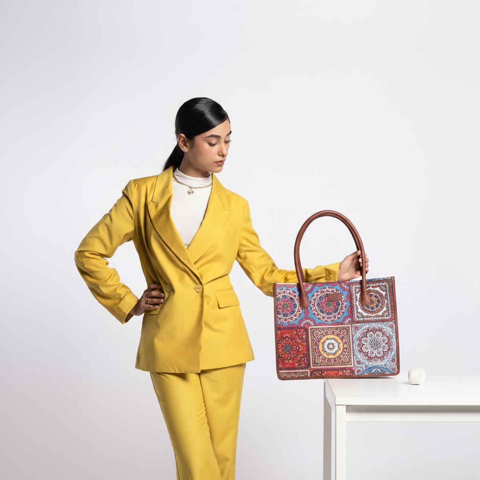 Zouk Multicolour Mandala Print Book Tote - Multicolour