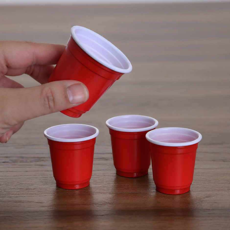 Disposable Premium Beer Pong Party Shot Glasses | Party Needs | Red - 60 ml | Propcon