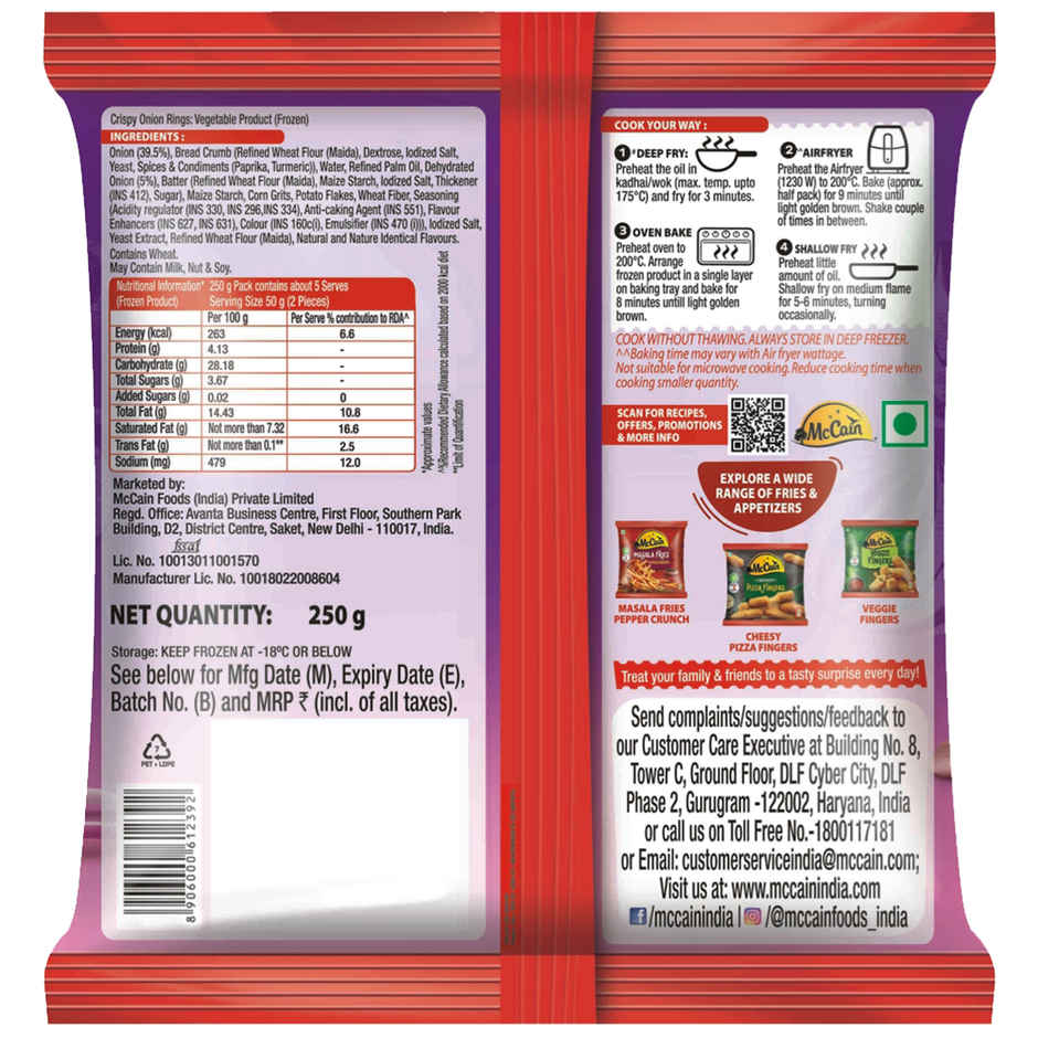 McCain Crispy Onion Rings | Ready To Cook