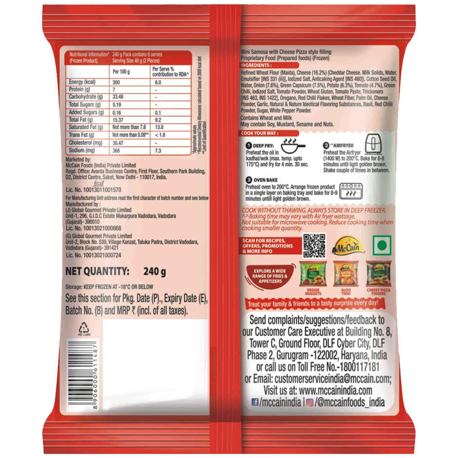 Heinz Tomato Ketchup (435g) & Mccain Cheese Pizza Mini Samosa (240g) Combo 