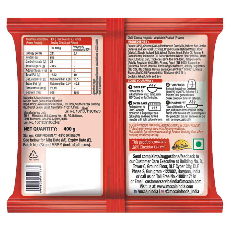 McCain Chilli Cheesy Nuggets | Frozen Ready To Cook