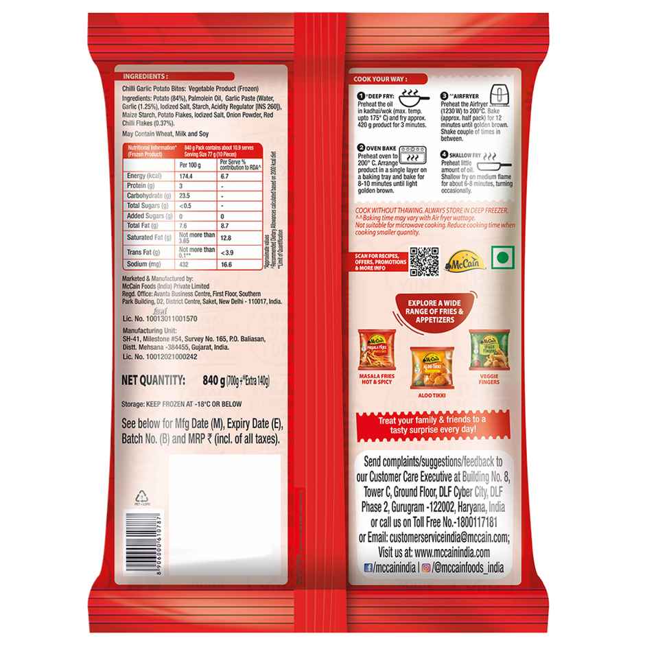 McCain Chilli Garlic Potato Bites Combo 