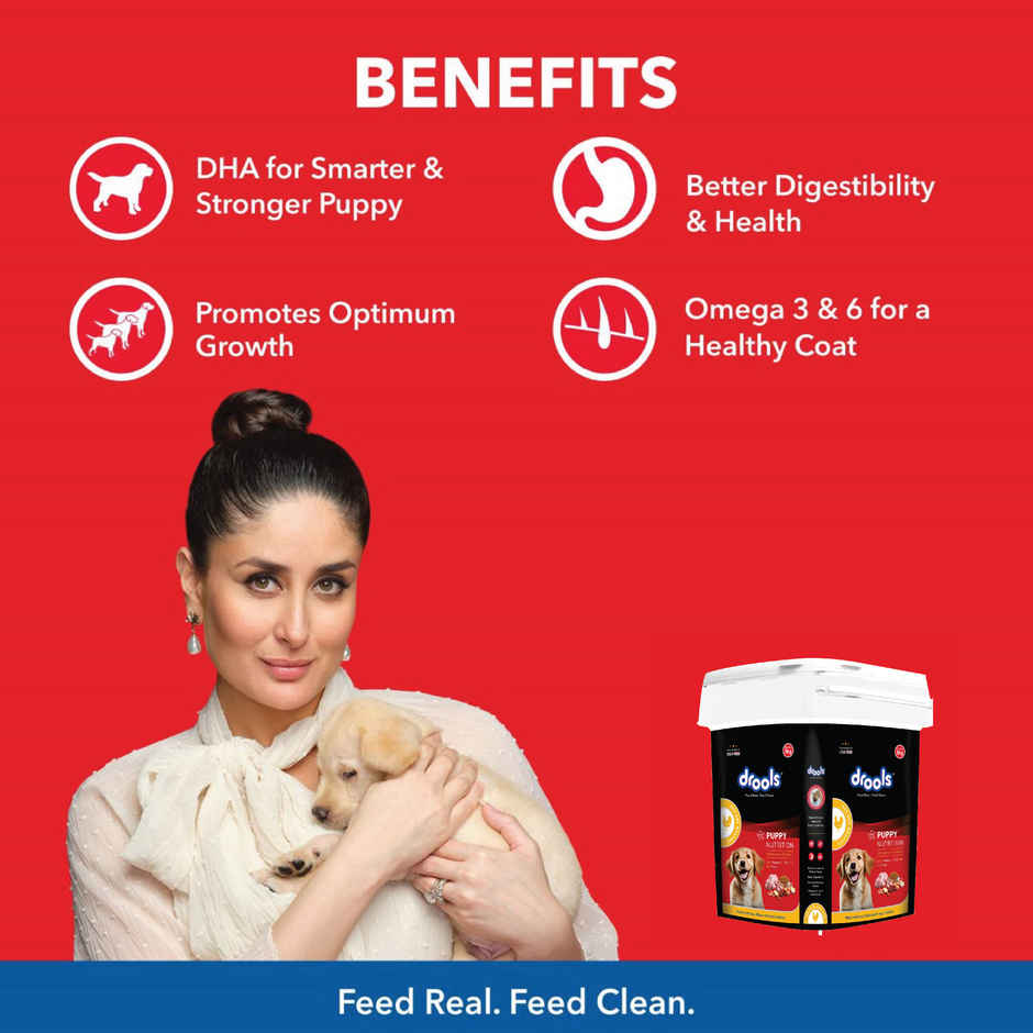 Drools Chicken And Egg Puppy Dry Dog Food Inside Container