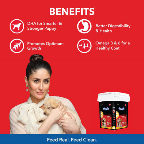 Drools Chicken And Egg Puppy Dry Dog Food Inside Container