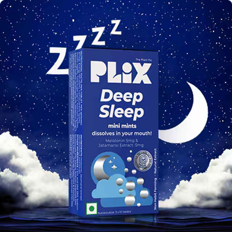 Plix Deep Sleep Melatonin 5 mg  Mini Mints | Natural Sleep Aid for Better Sleep Quality | 30 Mints