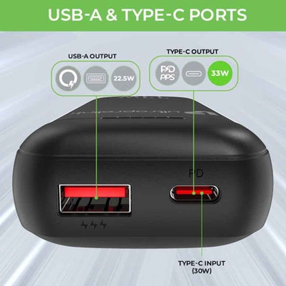 UltraProlink UM1122 33W QC-PD-PPS Power Bank for Small Laptops,Smartphones & Tablets | 10000 mAh