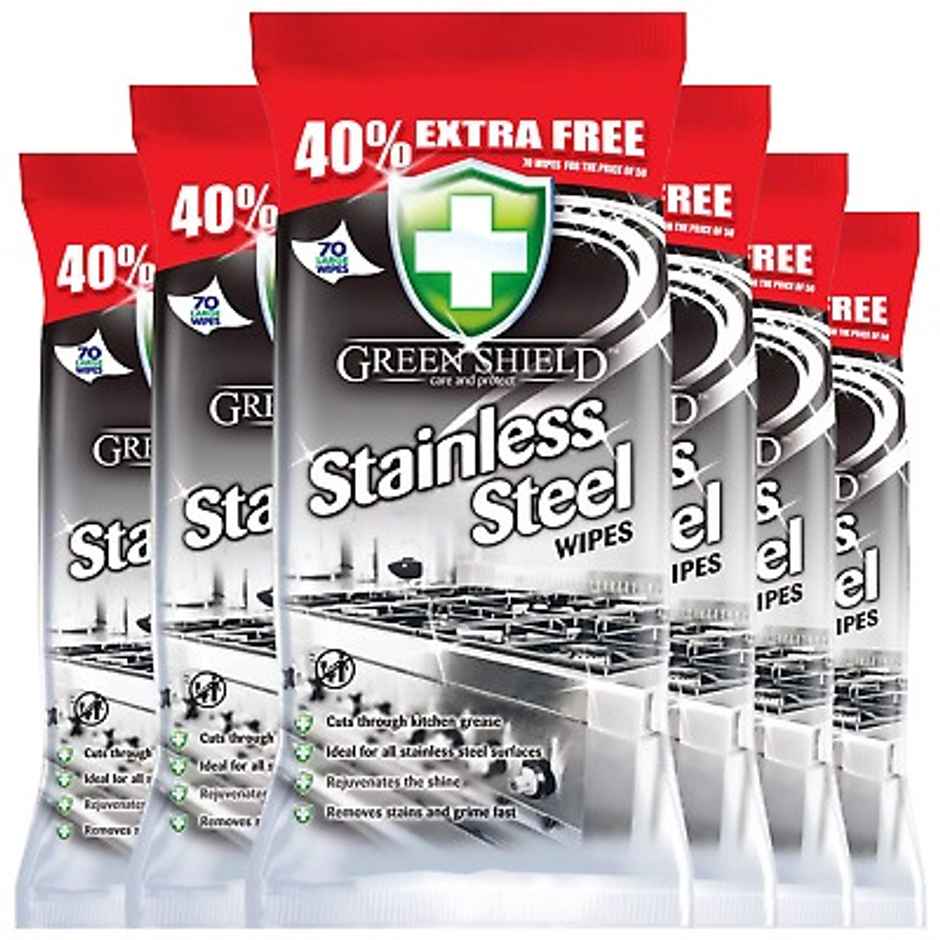 Greenshield Anti Bacterial Stainless Steel Wipes