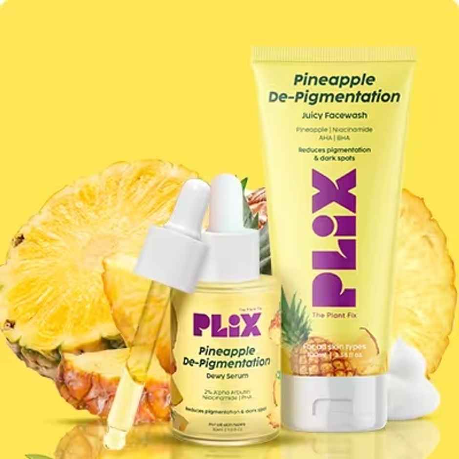 Plix The Plant Fix Pineapple Foaming Face Wash And Serum Combo for Pigmentation