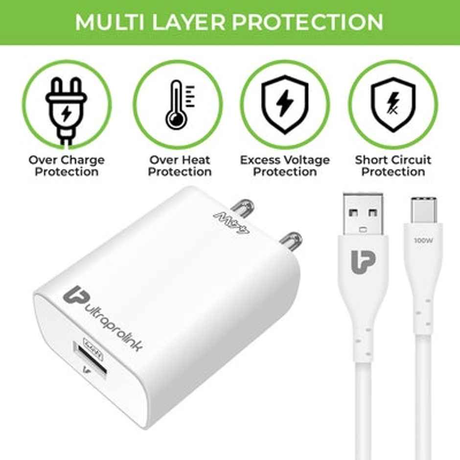 UltraProlink UM1135 44W Multi Protocol Fast Travel Charger with Fast Charging Cable