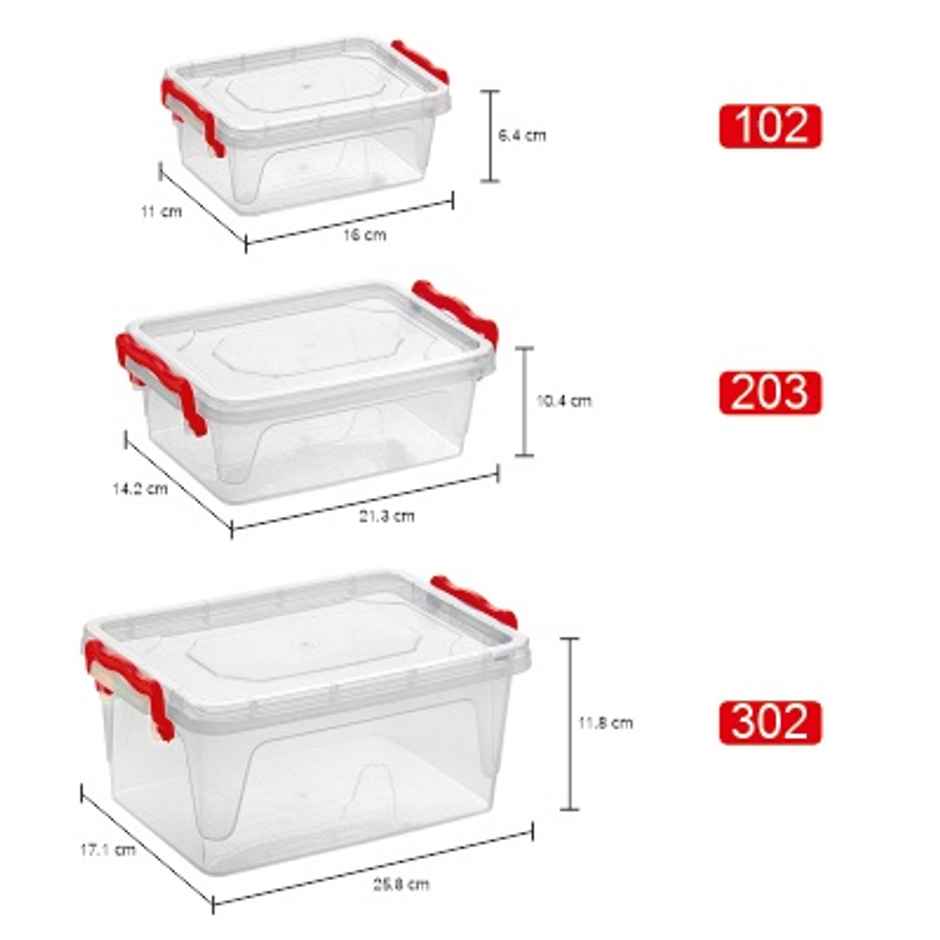 JOYO Multibox Storage Container Set of 3 (600ml, 1.2L, 3L) | Multipurpose storage Containers