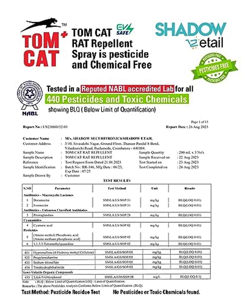 Shadow Securitronics Tom Cat No Entry Rat Repellent Car Spray | Odour-Free
